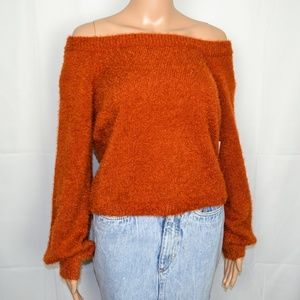 Super Soft Orange Bishop Sleeve Chinelle Sweater